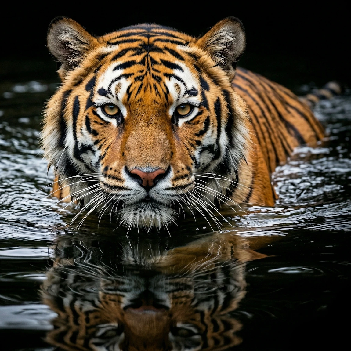 Tigre nage Amazonie