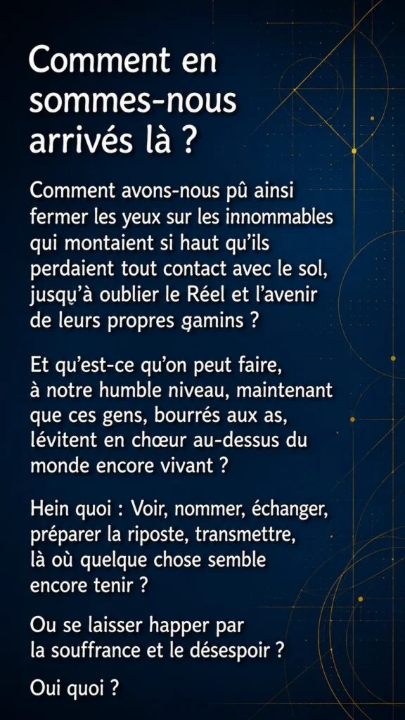 AGI Biosphérique Concepteurs: Lettre aux Maîtres de la Trame